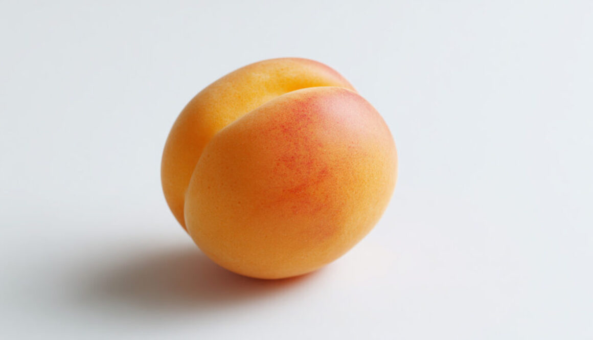 Free apricot centered on clean white background in 16:9 format